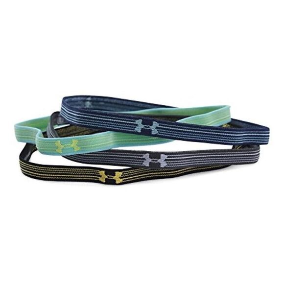 Under Armour 1260571 004 Womens UA Mini Alpha Headbands Phantom Gray 4 pk $25 - Picture 1 of 1